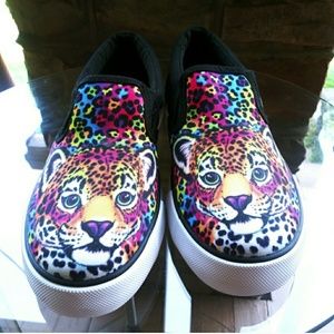 *Plz Read* Lisa Frank Hunter Leopard Slipons 6M